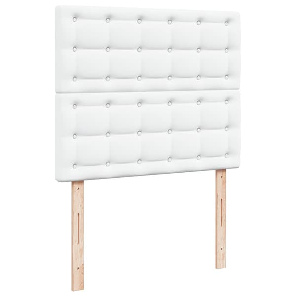 Ottoman sängram med madrass vit 120x190 cm konstläder