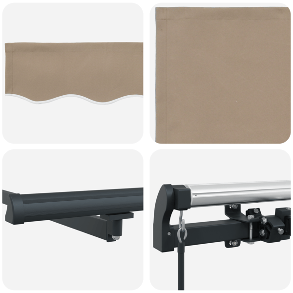 Utfällbar markis Beige 400 x 200 cm tyg