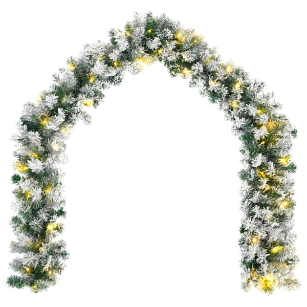 Mini-julgransset 120 cm 275 LED-lampor Varmvit PVC Grön och Vit