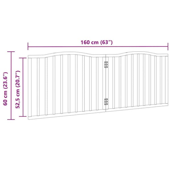 Hundgrind hopfällbar 2 paneler vit 160 cm poppel