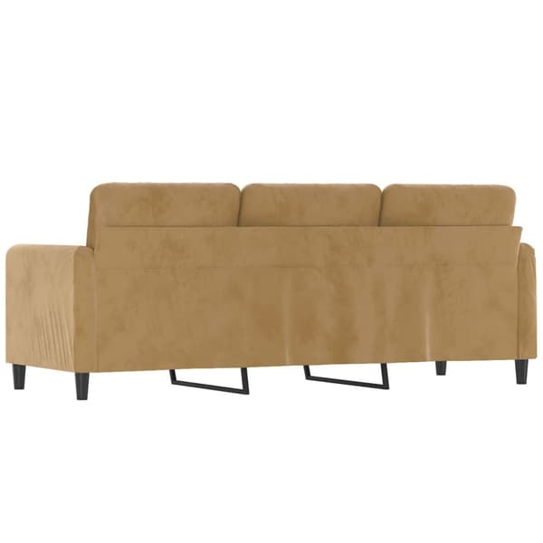 3-sitssoffa brun 180 cm sammet