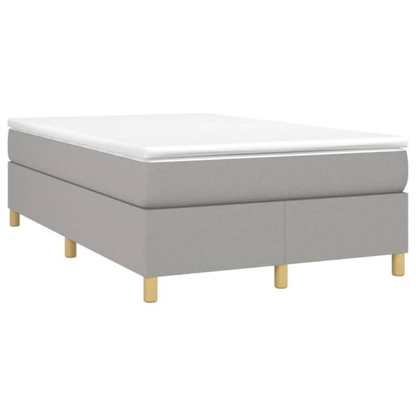 Boxspring-sängram ljusgrå 120x200 cm tyg