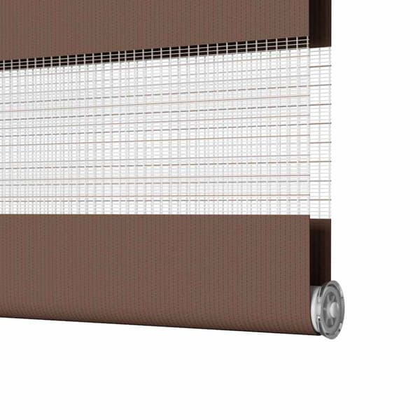 Rullgardin zebra brun 70x200 cm tyg bredd 65,9 cm polyester