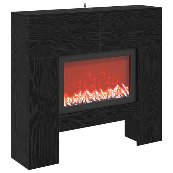 Elektrisk eldstad Svart ek 100 x 24,5 x 90 cm Konstruerat trä