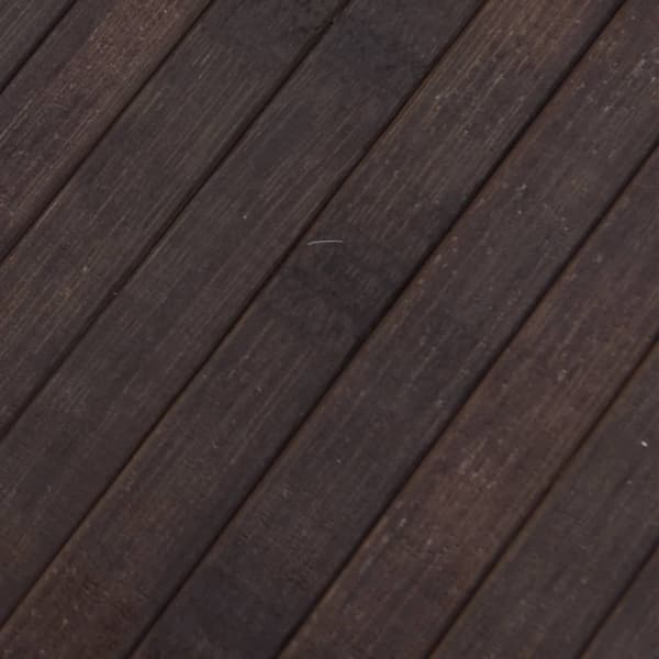 Matta rund mörkbrun 60 cm bambu