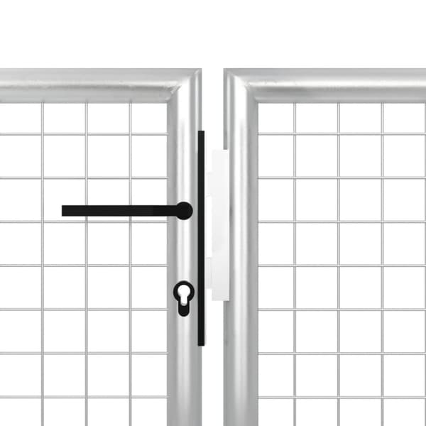 Trädgårdsgrind stål 350x75 cm silver