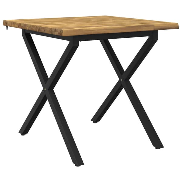 60 x 55 x 75 cm Massivt Akaciaträ Vit och svart Rektangulär