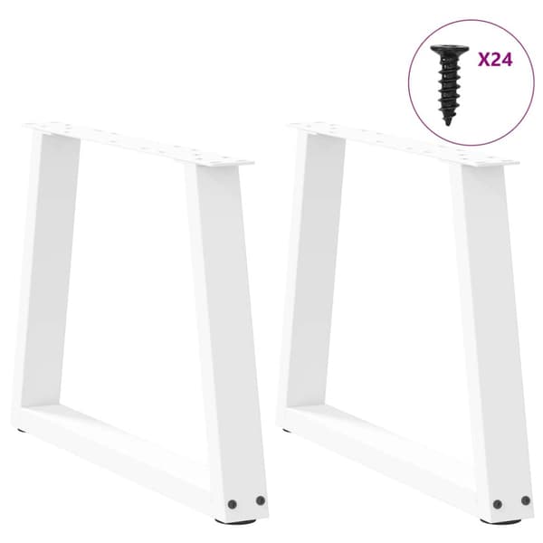 Soffbordsben V-formade 2 st vita 60x(42-43,3) cm stål
