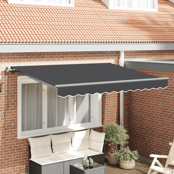 Utfällbar markis Antracit 300 x 200 cm tyg