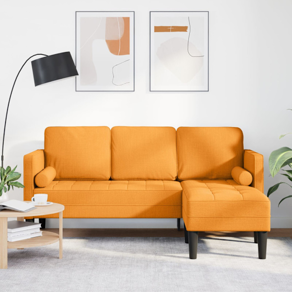 Soffset med kudde Mörkgul Polyester