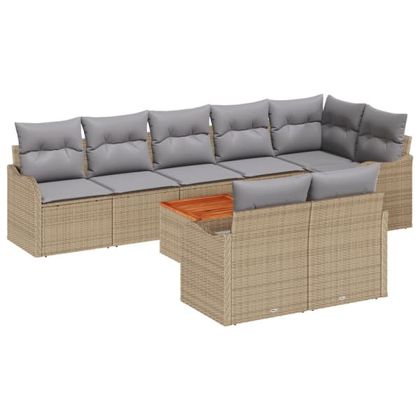 Trädgårdsoffset 9 st Beige och Ljusgrå konstrotting