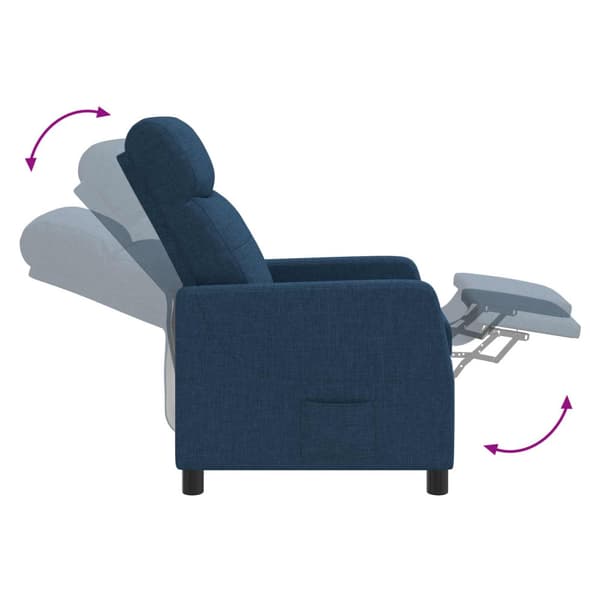 Recliner Blå Tyg