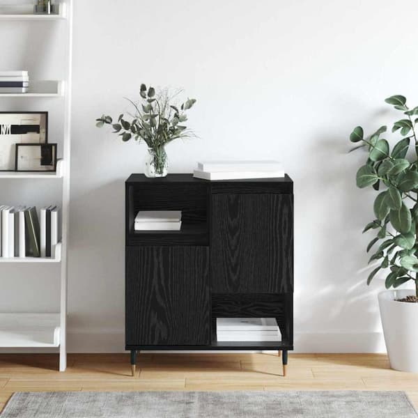 Sideboard Svart Ek 60 x 35 x 70 cm