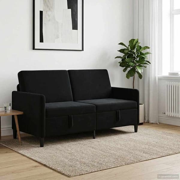 Soffa med förvaring Svart 172 x 78 x 87 cm Polyester