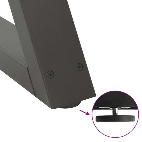 Matbordsben 2 st antracit 90x(72-73,3) cm stål