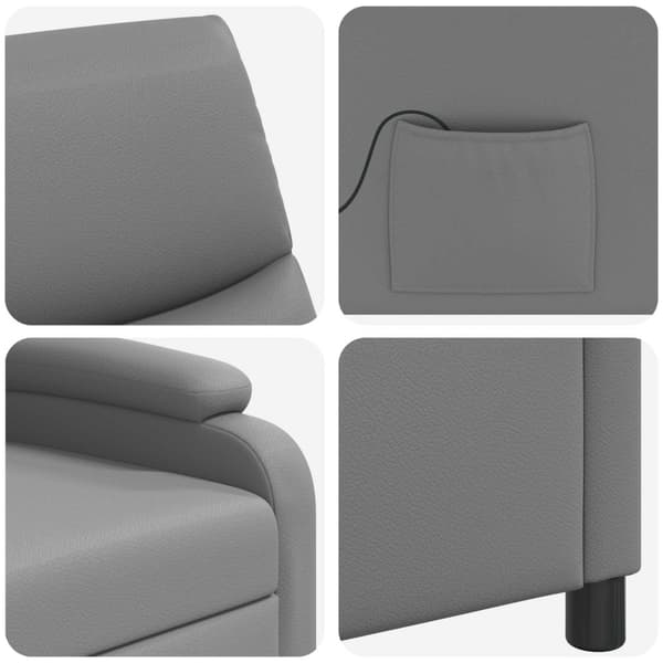 Massagefåtölj Grå Konstläder