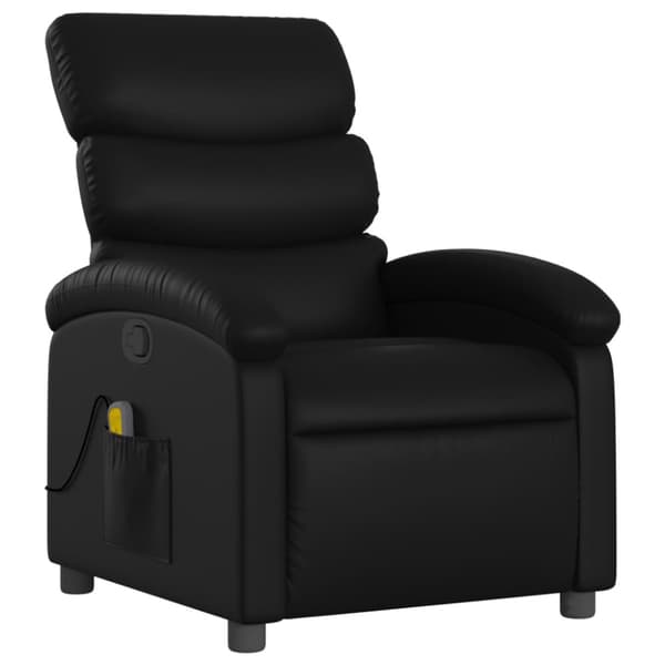 Massagefåtölj svart konstläder