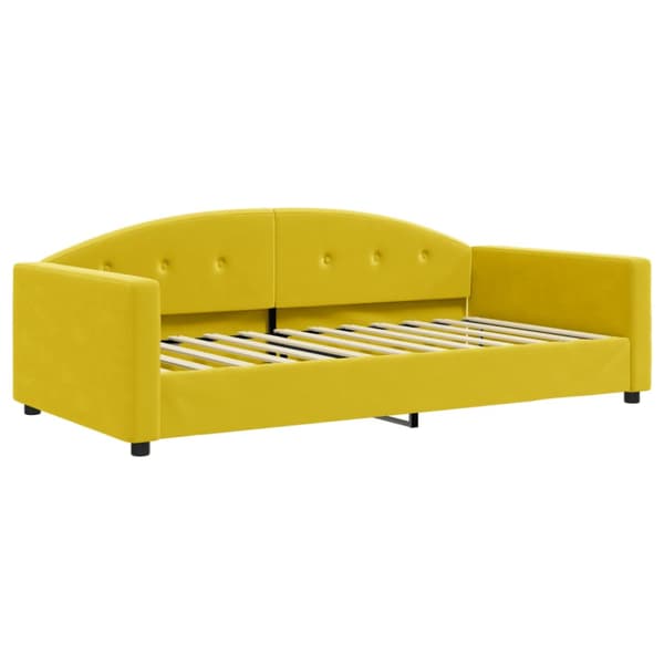 Dagbädd utdragbar och madrasser gul 100x200 cm sammet