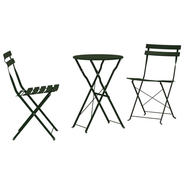 Fällbart bistroset 3 pcs Skog Stål