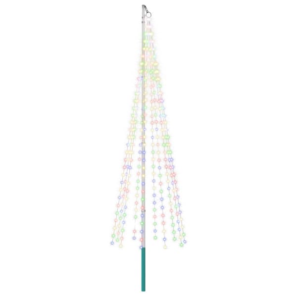 Julgransbelysning med markspett och flaggstång 300 cm