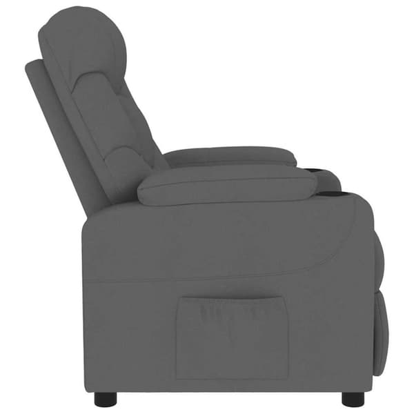 Massagefåtölj mörkgrå tyg