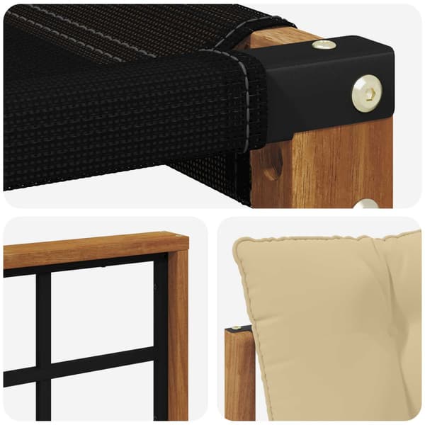 Utomhussoffset med kudde 9 pcs Naturlig och Beige