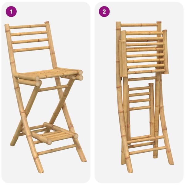 Utebarbord och stolar 3 st Naturlig Bambu