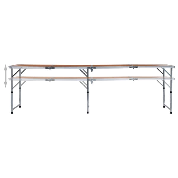 Hopfällbart campingbord aluminium 240x60 cm