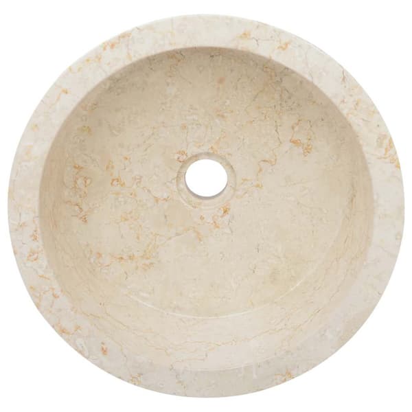 Handfat gräddvit Ø40x15 cm marmor