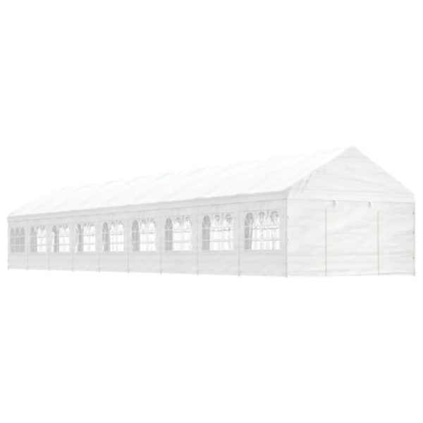 Paviljong med tak vit 20,07x4,08x3,22 m polyeten