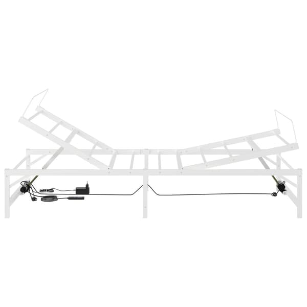 Elektrisk Justerbar Säng Ram Vit 100 x 200 cm Stål