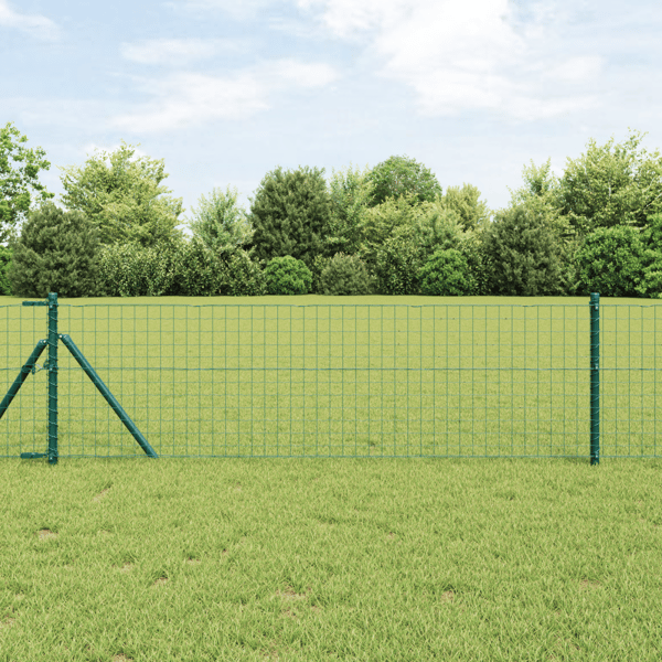 Stängselstolpe 2 pcs Grön 80 cm Pulverlackerad stål