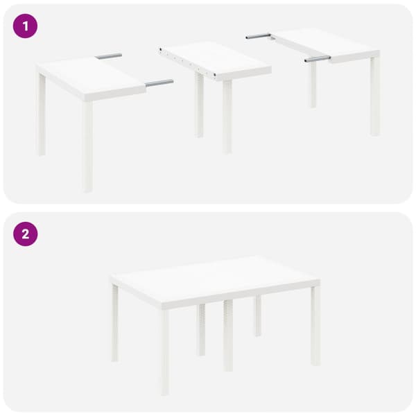 Trädgårdsmöbelset 7 pcs Vit Polt rotting