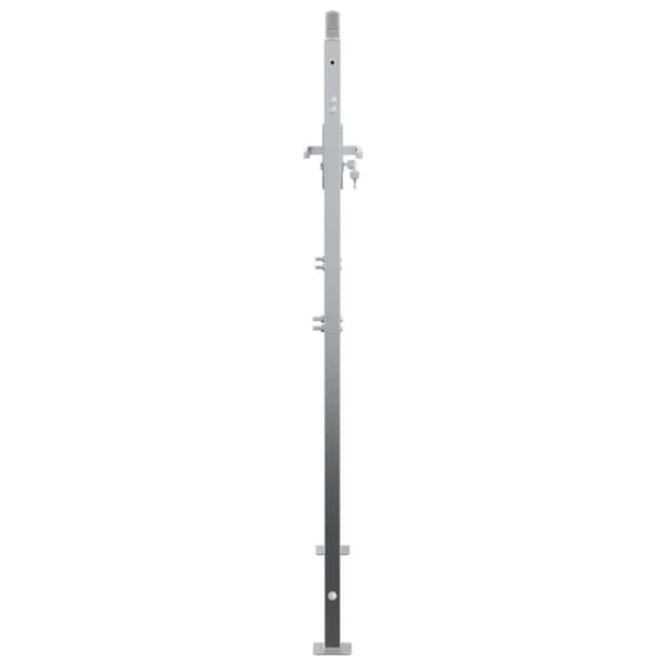 Trädgårdsgrind 85 x 144 cm Rostfritt stål Silver Låsbar