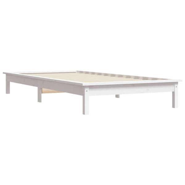 Sängram vit 90x200 cm massiv furu
