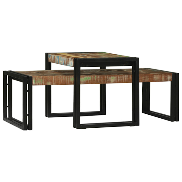 Kaffeebord 2 pcs Flerfärgsdesign Solid återvunnen trä
