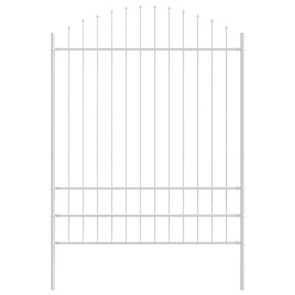 Trädgårdsstängsel 2 pcs Vit 170 x 225 cm Pulverlackerat stål
