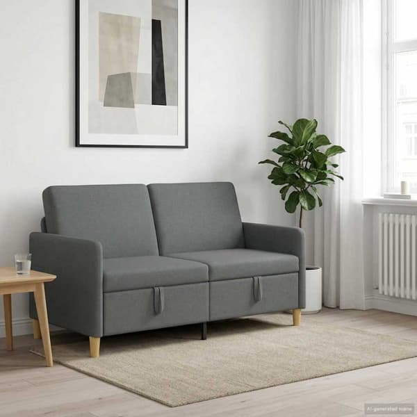 Soffa med förvaring Mörkgrå 152 x 78 x 87 cm Polyester