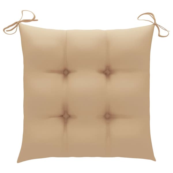 Trädgårdsstolar med beige dynor 4 st massiv teak