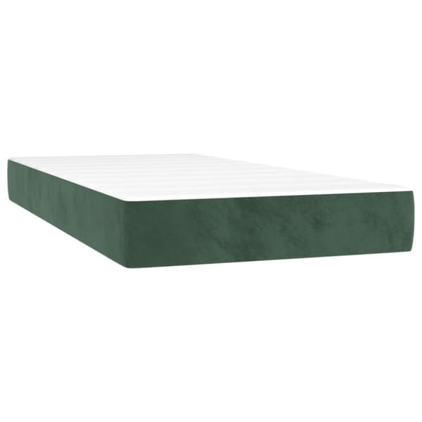 Ramsäng med madrass mörkgrön 80x200 cm sammet