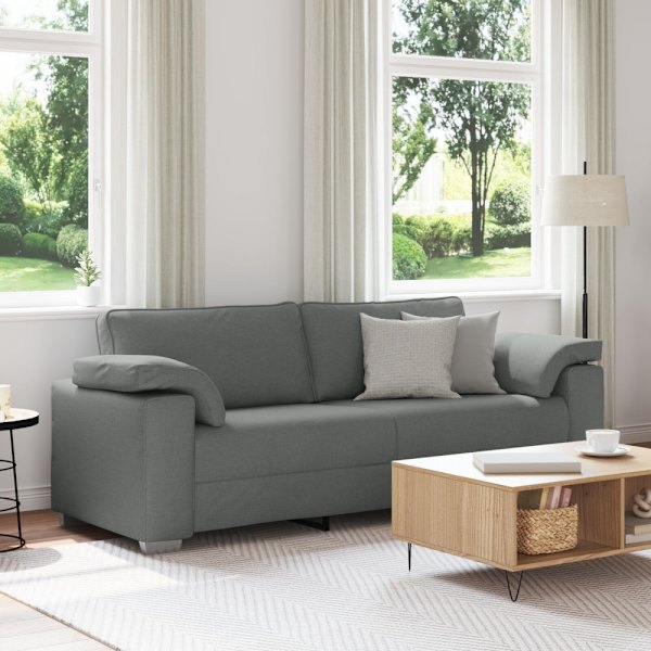 3-Sits soffa Mörkgrå 220 cm tyg