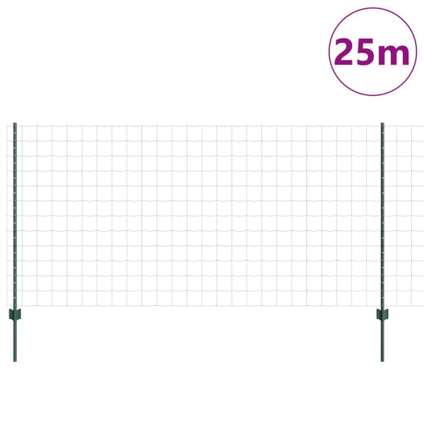 Stängsel med stolpe Grön 1,2 x 25 m Stål