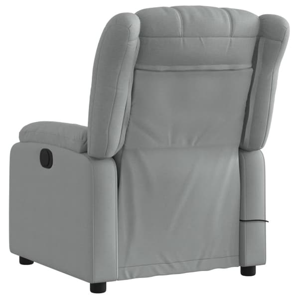 Massagefåtölj ljusgrå tyg