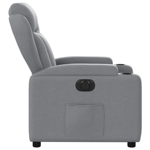 Elektrisk reclinerfåtölj ljusgrå tyg
