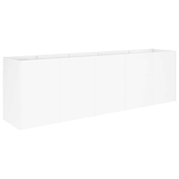 Trädgårdsplanterare Vit 200 x 40 x 60 cm Kallvalsat stål