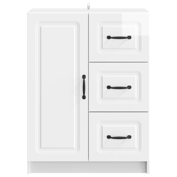 Sideboard Vit högglans 66 x 34,5 x 87 cm Konstruerat trä