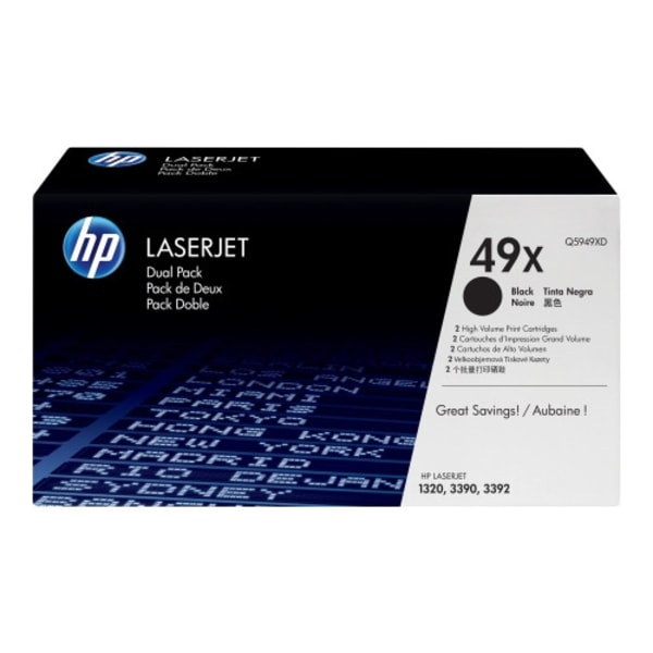 HP 49X - 2-pack - Lång livslängd - svart - original - LaserJet - tonerkassett (Q5949XD)