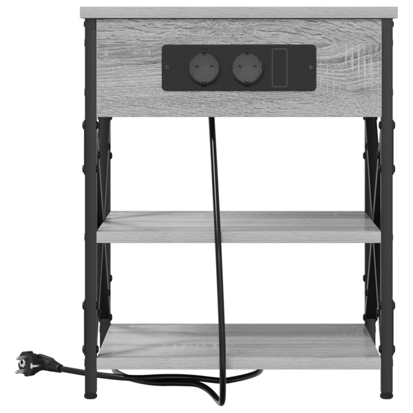 Nattduksbord 2 pcs Grå Sonoma 41 x 31 x 51 cm Konstruerat trä