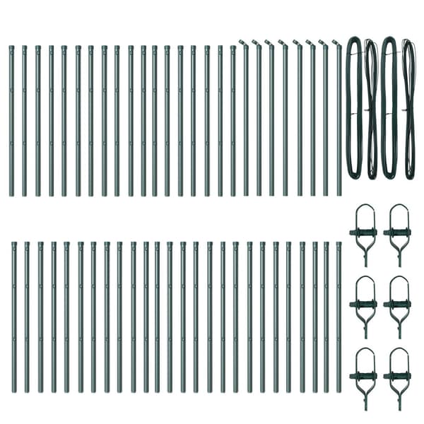 Stängselstolpe 52 pcs Grön 3,2 x 3,2 x 80 cm