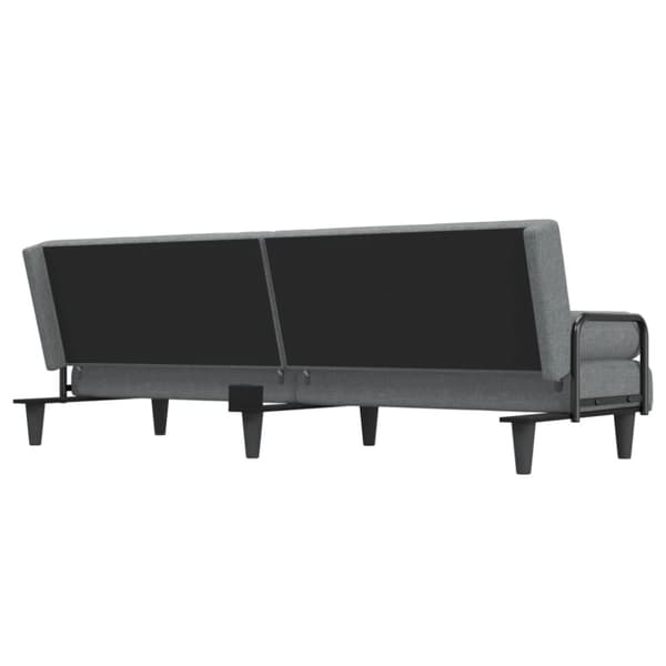 Bäddsoffa med armstöd ljusgrå tyg